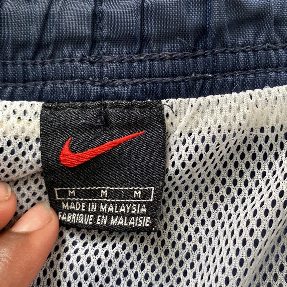 Nike Navy Blue Swim Trunks Drawstring Mesh Lined Athletic Shorts SIZE M